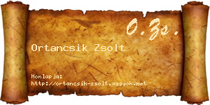 Ortancsik Zsolt névjegykártya